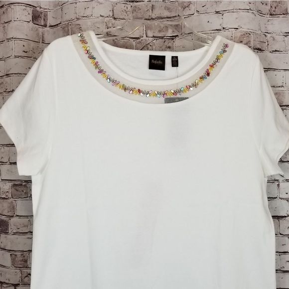 RAFAELLA BNWT Embellished Neck Knit Top - Picture 2 of 7